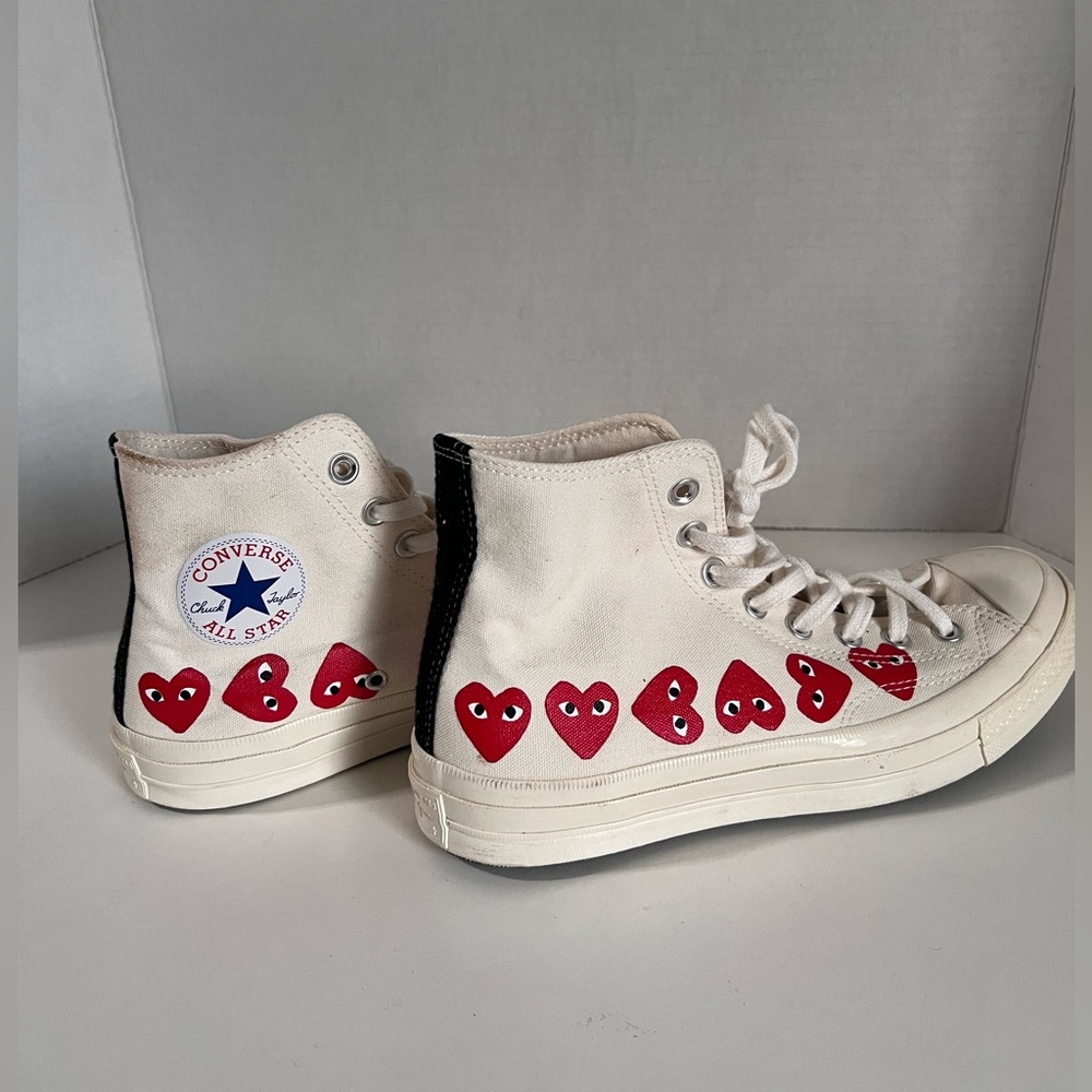 Comme des Garçons Play x Chuck 70 Hi top ‘Multi Heart’ white sneakers